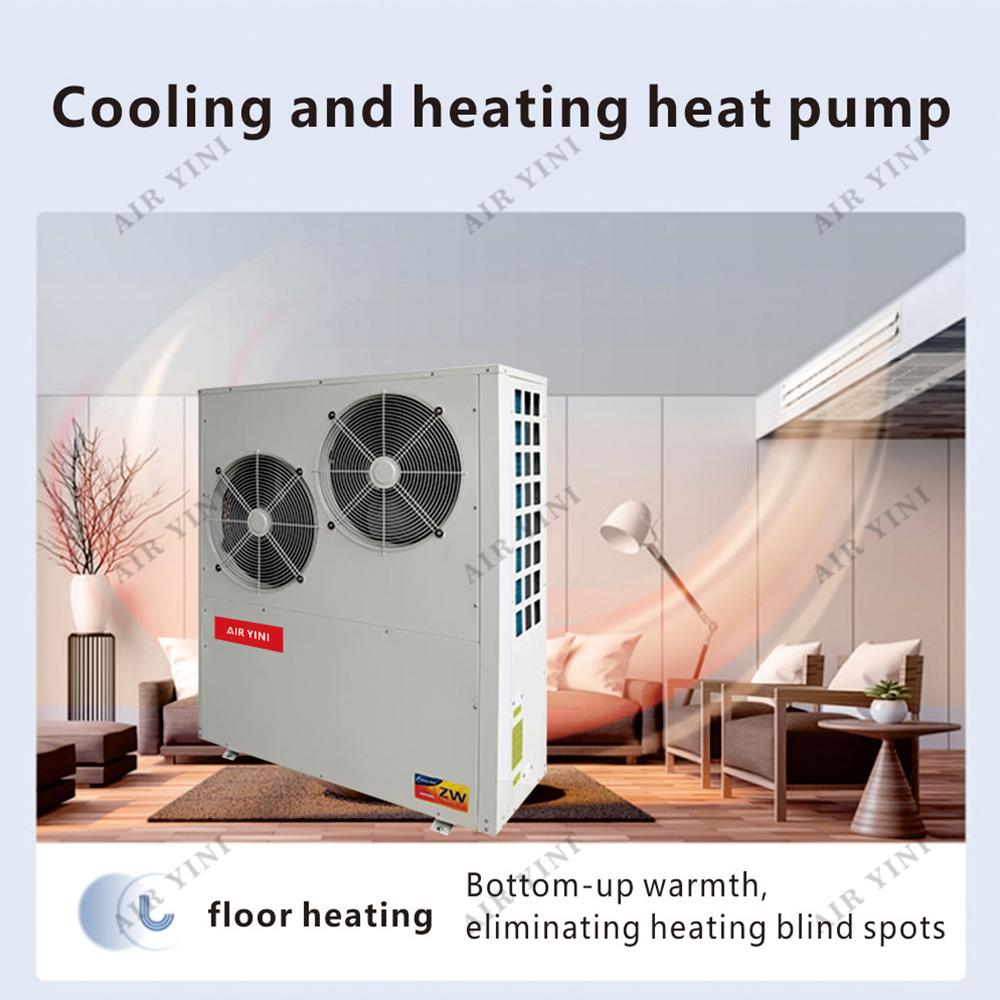 air source to water heat pump heating cooling with water heating water