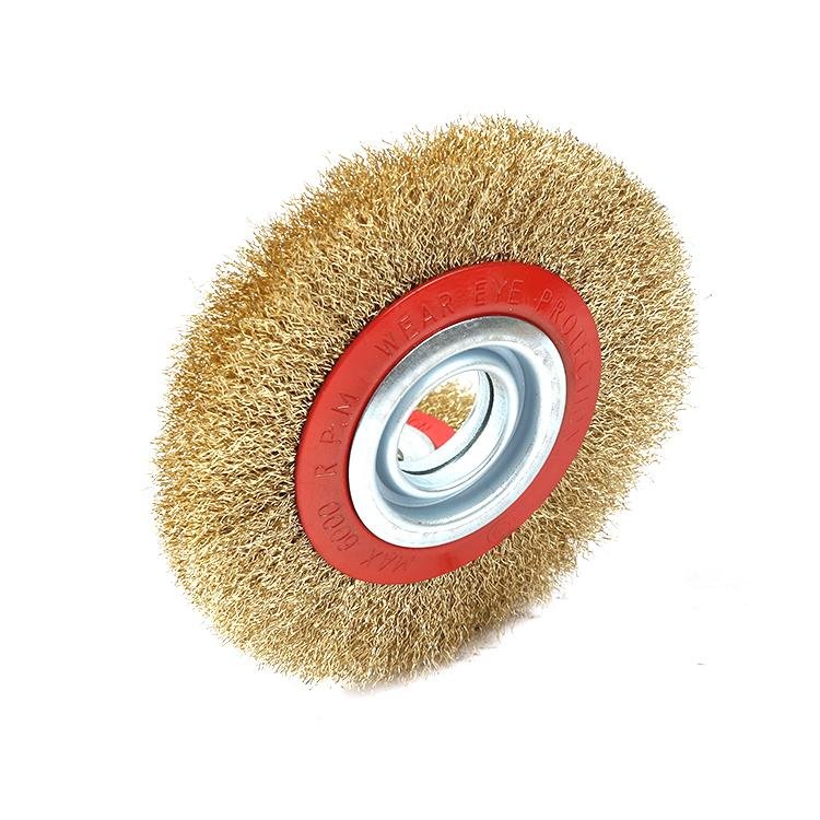 lat-shaped crimped wire wheel brush circular wire cleaning flat steel wire wheel