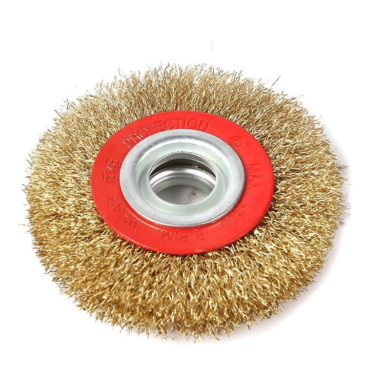 lat-shaped crimped wire wheel brush circular wire cleaning flat steel wire wheel 2