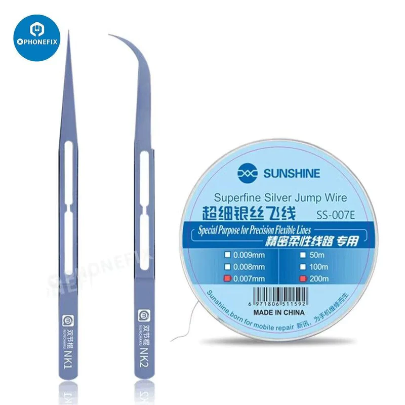 AMAOE Precision Antimagnetic Alloy Curved/Straight Head Tweezers 2