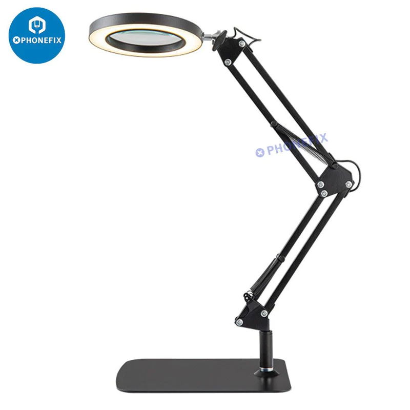 30X Magnifying Glass with Light and Stand 3 Color Dimming Lights Magnifying Lam