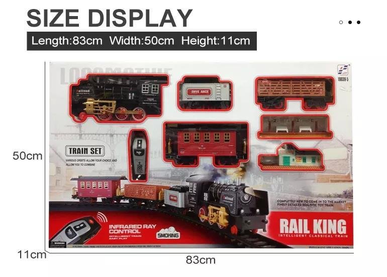 Promotional intelligence voice rc smoke train toy sets for kids 5