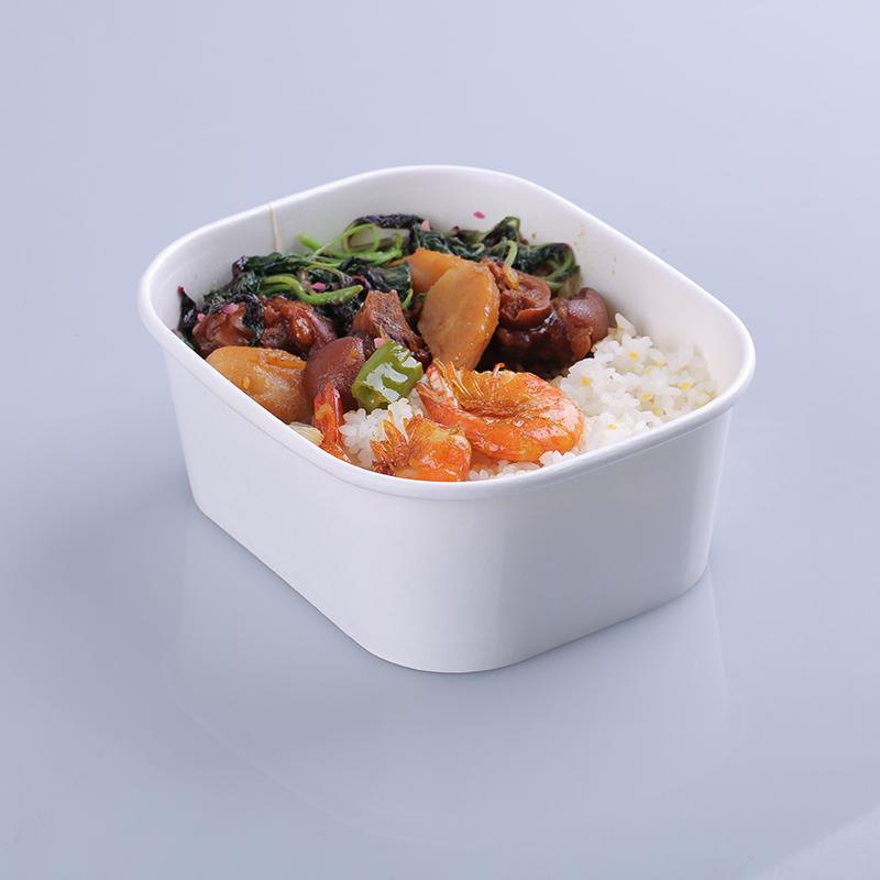 650ml Rectangular Paper Food Bowl ANBAO (China Manufacturer) Paper Packaging Materials