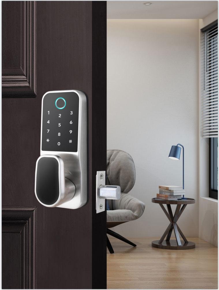 Modern American Fingerprint Phone App Control Security Door Smart Door Lock 3
