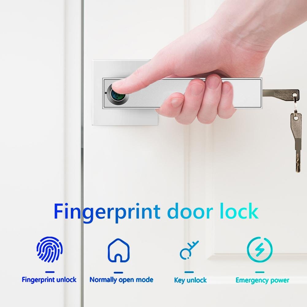 Indoor Wooden Door Fingerprint Door Lever Lock Electronic TTlock Smart Door Lock 4