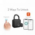 Waterproof Tuya Smart Fingerprint Padlock With Cover Remote Smart Tuya Lock 5