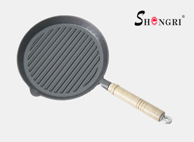 Wooden Handle Fry Pan