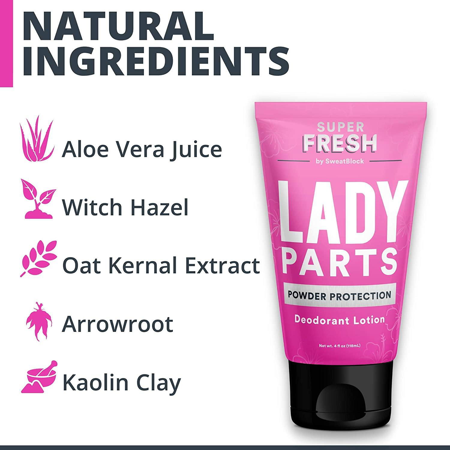 Lady Parts Feminine Hygiene Body Powder Deodorant Lotion For Breasts