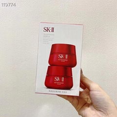 SK-II SKII Skinpower Cream Unisex, White and Red, 2 in 1 Full Size 80*2 Gram