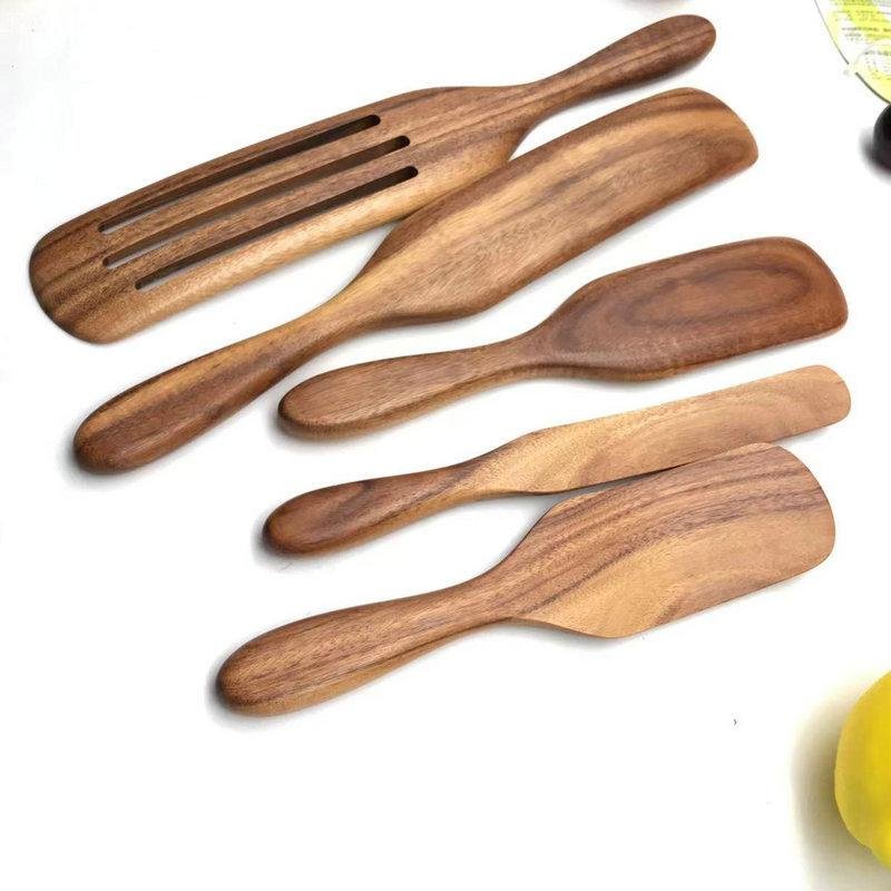 acacia wood kitchenware spurtle 5-piece set 3