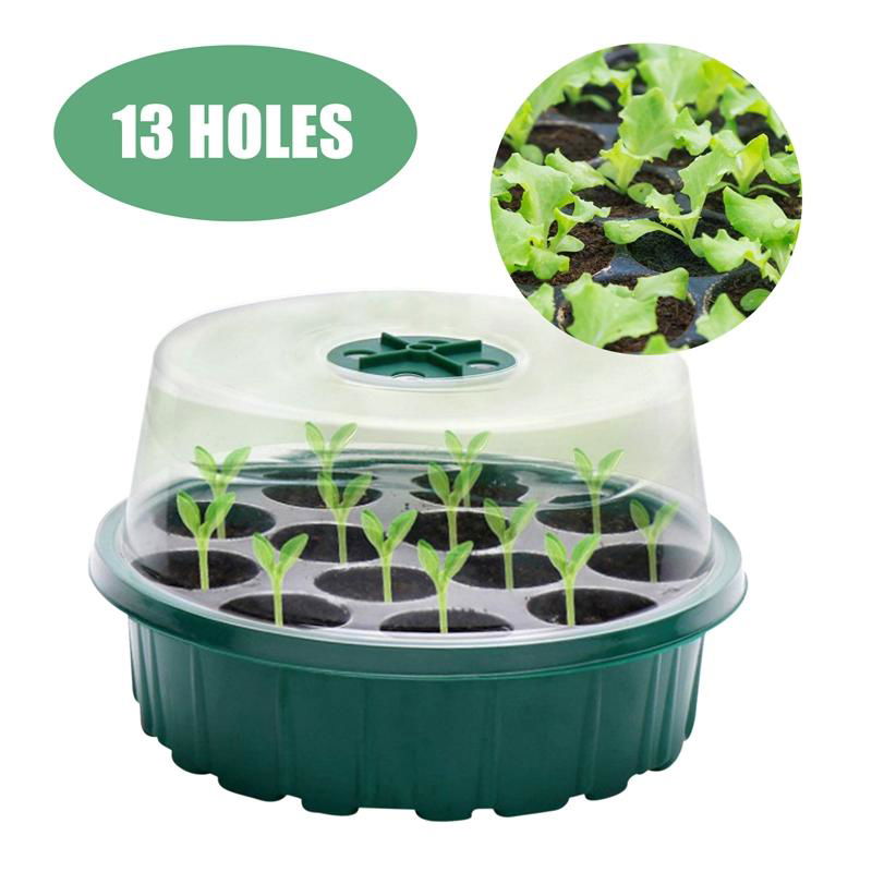 13 Holes Seed Propagator Kit         Plastic Seed Propagation Trays With Dome    3