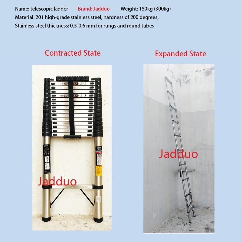 Stainless Steel Single Telescopic Ladder with Anti-slip Cushion3.5m
