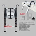 Single Telescopic Ladder with Hook 3.8m