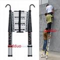 Single Telescopic Ladder with Hook 3.8m 3