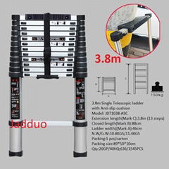 Single Telescopic Ladder with Anti-slip Cushion 3.8m