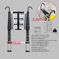 Single Telescopic Ladder with Hook+Anti-slip Cushion 3.8m 1