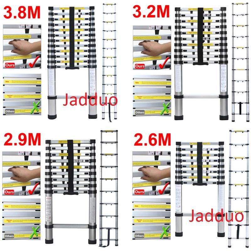 Single Telescopic Ladder with Finger Safety Gap 3.8m 3