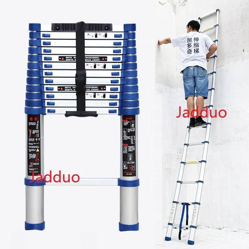 Blue Single Telescopic Ladder with Anti-slip Cushion  3.8m