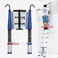 Blue Single Telescopic Ladder with Hook+Anti-slip Cushion3.8m