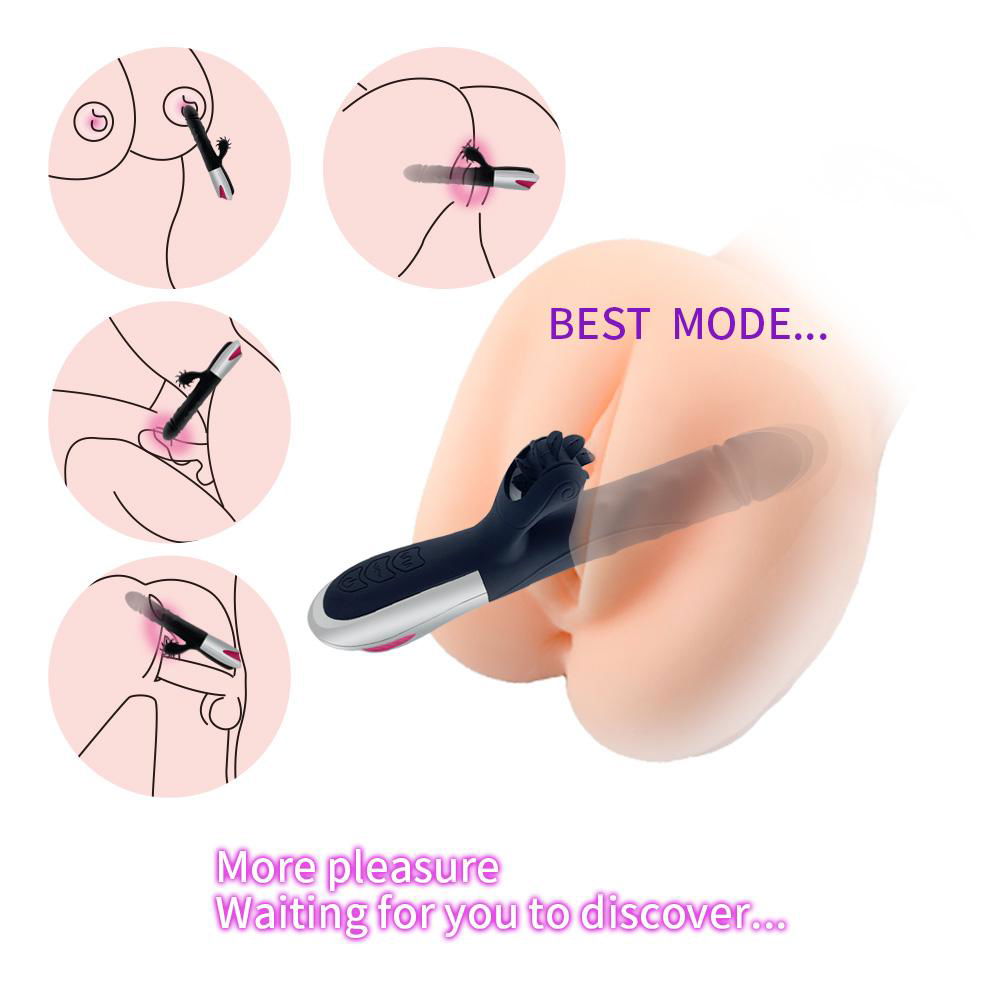  10 Vibration modes, 12 Independent rotating tongue female vibrator sex toy 3