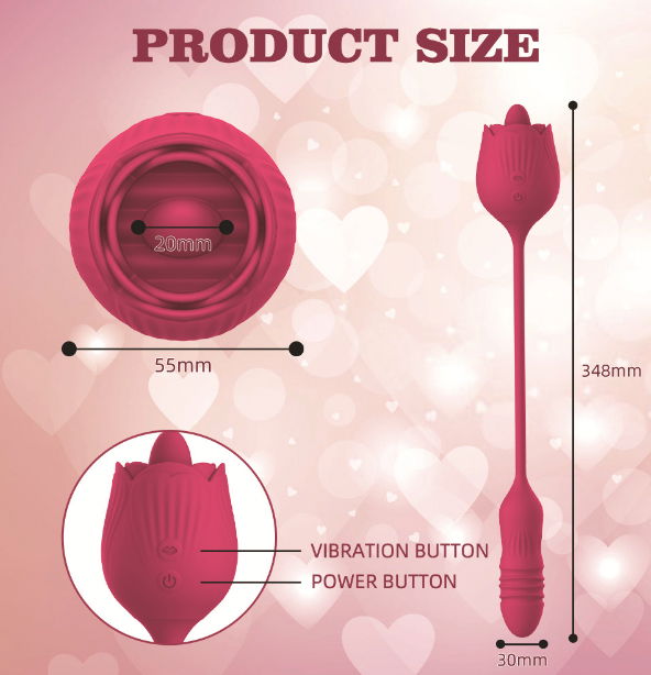 7 Vibrating modes waterproof USB charge rose vibration dildo  2