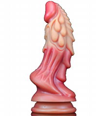 High quality custom muti-colored silicone gel animal dildo