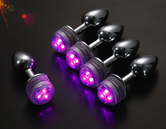  High quality    LED light 13 colors remote control anal plug sex toy   4