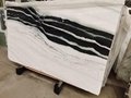 panda white marble slab with black veins ,shows good texture and luxury, 4