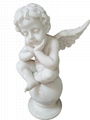 angel boy pure white marble statue figure sculpture 