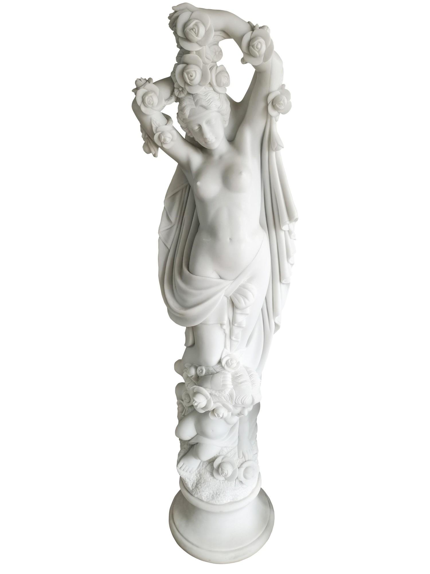 angel boy pure white marble statue figure sculpture  5