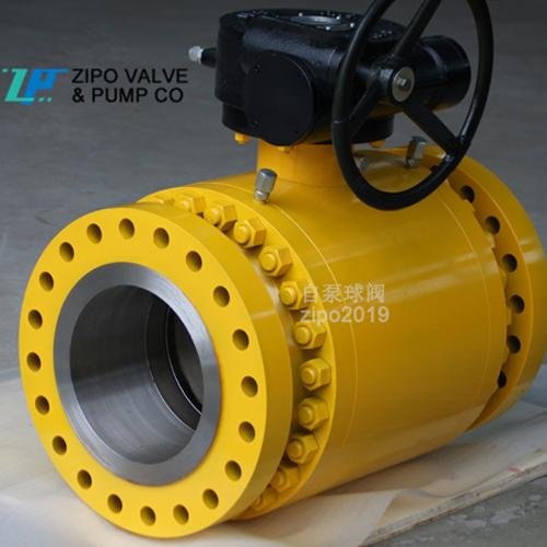 API6D flanged end forge steel trunnion mounted pipeline ball valve 3