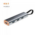 Portability 4-IN-1 USB-C to USB3.0×4