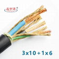 450/750V-YFF(YC) 3*10+1*6橡套电缆橡皮绝缘电力电缆 3