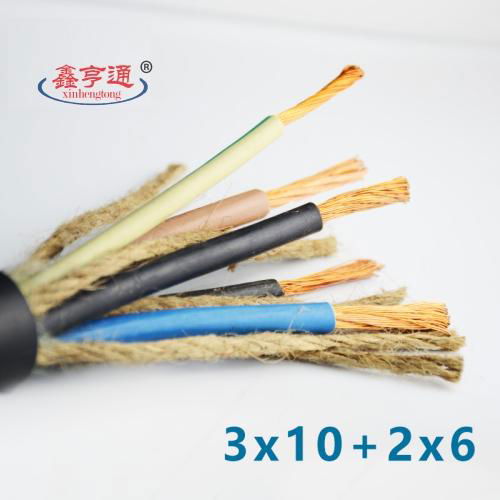 YC 3*10+1*6 rubber sheathed cable 4