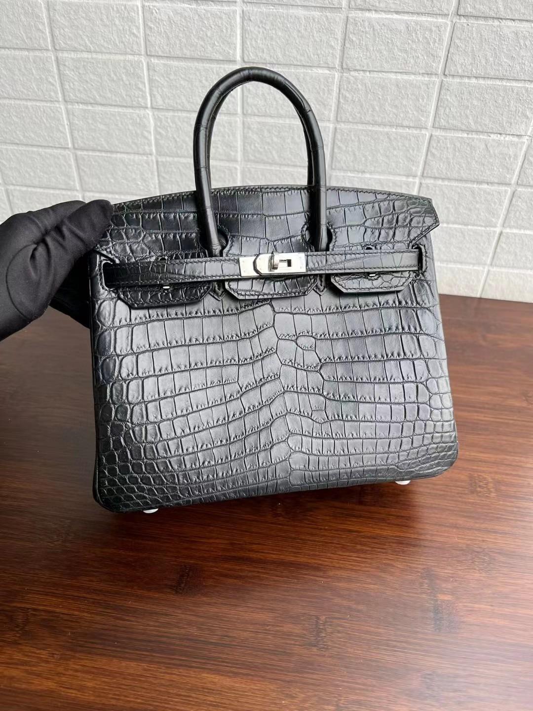 Birkin handbag Nilo CROCODILE With silver Buckle Full Handstitched   lady 2