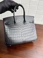 Birkin handbag Nilo CROCODILE With silver Buckle Full Handstitched   lady