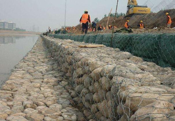 Lattice guest network Green shore pad gabion stone cage net  3