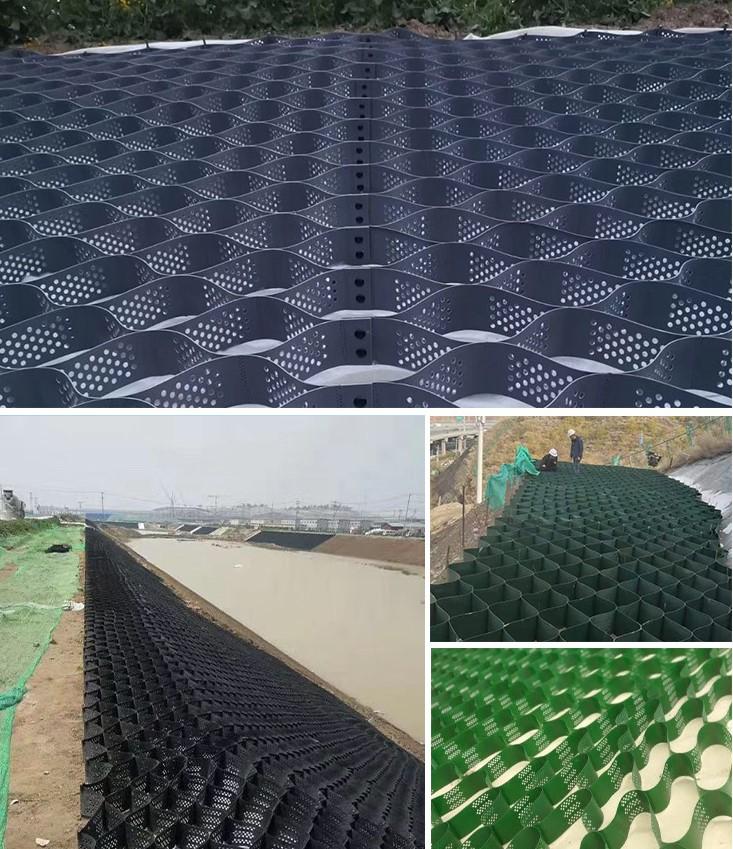 High strength honeycomb geocell with HDPE hole for slope protection  2