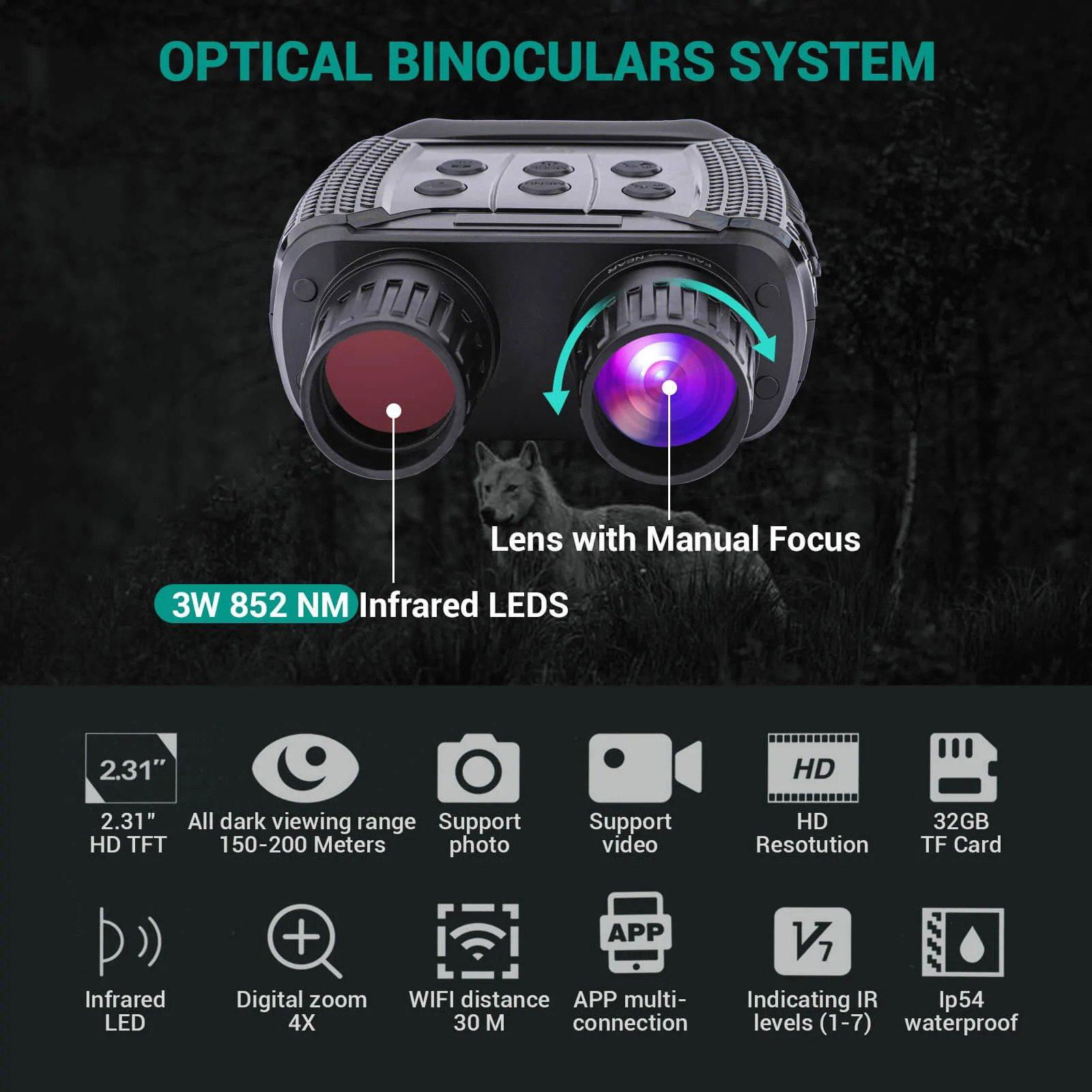 Uscamel Optics Wi-Fi Upgrade 960P Night Vision Binoculars 3