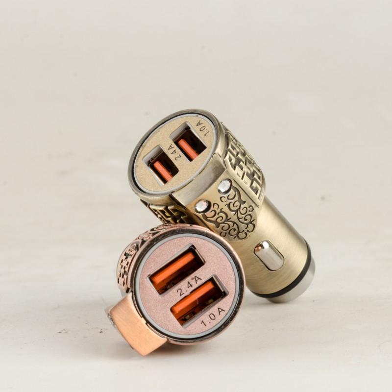 Universal Dual USB In-car Charger Adapter Cigarette Lighter for Android/iOS 2