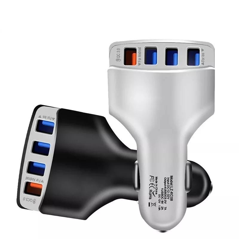 12V 30W 4  USB Ports Mobile Phone Car USB Socket Adapter Fast Car Charger