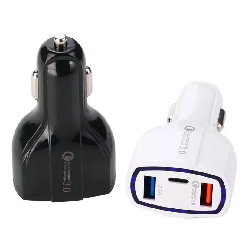 Universal QC3.0 Dual USB Type C PD Car Charger PD 3 in 1 Phone 7A Fast Charger 2