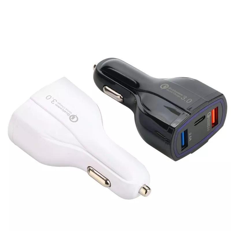 Universal QC3.0 Dual USB Type C PD Car Charger PD 3 in 1 Phone 7A Fast Charger 3