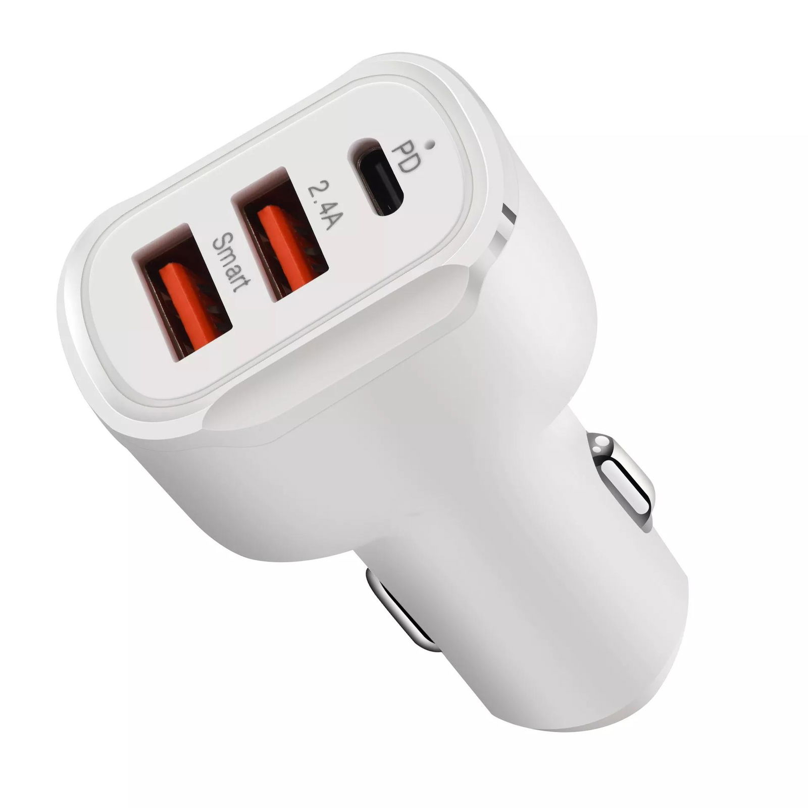 30W PD QC3.0 USB C +2.4A Dual Port Fast Charging USB Car Charger For Smart Phone 4