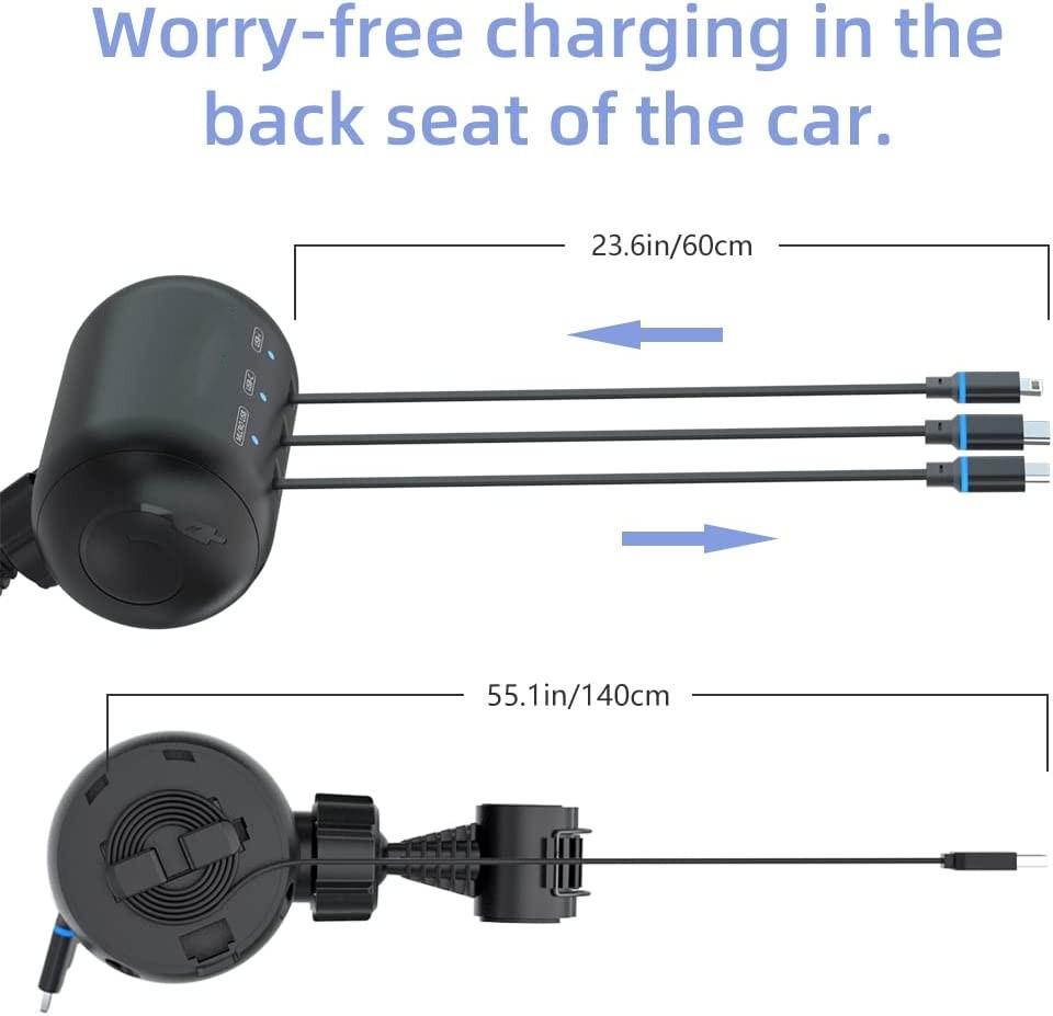 Car Retractable Backseat Charging Station