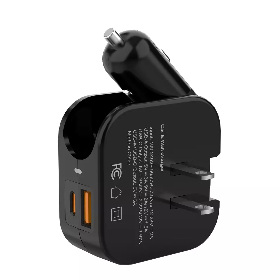 USB C Car Charger Block,Cigarette Lighter Adapter and USB Wall Phone Charger