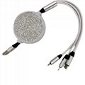  3 in 1 Cute Bling charging cable