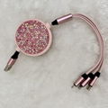 Girly Crystal Multi USB Charger Cable