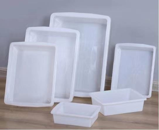 郑州市pe材质白色塑料盒方盘冰冻盒长方形盒收餐盒