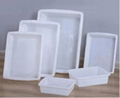 郑州市pe材质白色塑料盒方盘冰冻盒长方形盒收餐盒 1